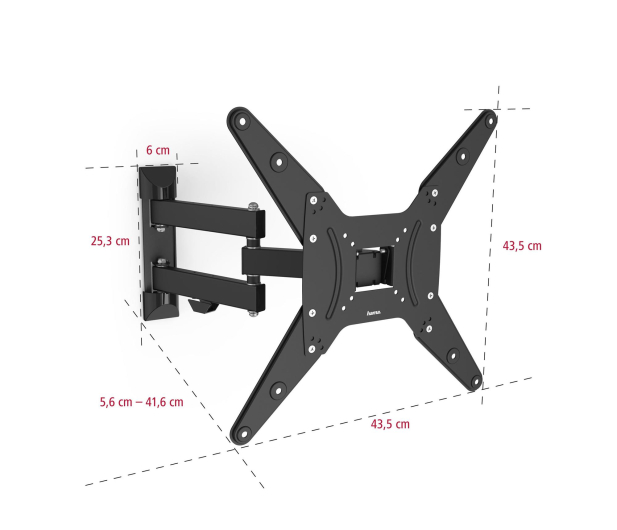 Hama Uchwyt LCD/LED VESA 400x400 fullmotion 2 ramiona 65" - 1516967 - zdjęcie 5